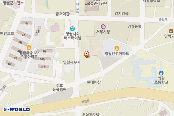 서부공설시장 화장실 위치 지도 — 강원특별자치도 영월군 영월읍 서부시장길 8-24