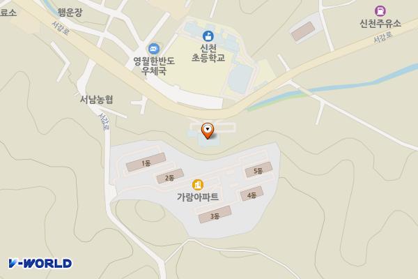한반도면주민체육센터 화장실 위치 지도 — 강원특별자치도 영월군 한반도면 서강로 756