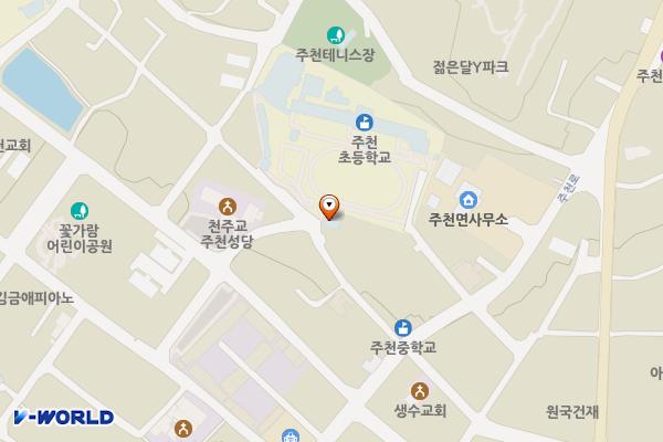 주천초등학교 다목적실 위치 지도 — 강원특별자치도 영월군 주천면 주천로89번길 14, 주천초등학교