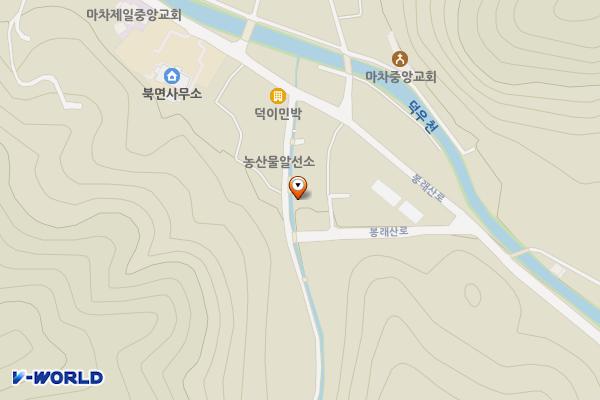 북면 전천후 게이트볼장 위치 지도 — 강원특별자치도 영월군 북면 미재골길 13