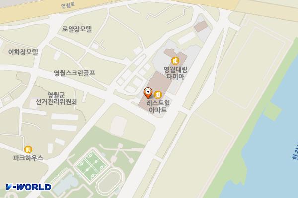 레스트힐상가화장실 위치 지도 — 강원특별자치도 영월군 영월읍 제방안길 64 (레스트힐)