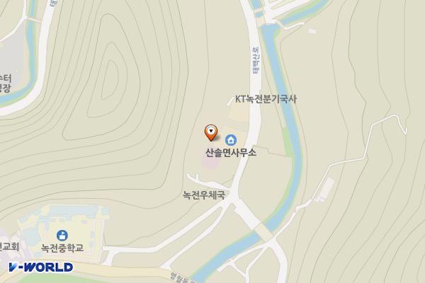 산솔면보건지소 화장실 위치 지도 — 강원특별자치도 영월군 산솔면 태백산로 1202, 산솔면보건지소