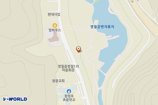 영월강변저류지수변공원 화장실 위치 지도 — 강원특별자치도 영월군 영월읍 방절리 473