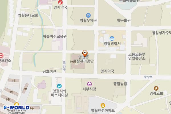 영월군시설관리공단 화장실 위치 지도 — 강원특별자치도 영월군 단종로9번길 27