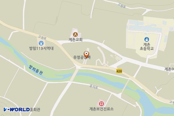 계촌클래식공원 화장실 위치 지도 — 강원특별자치도 평창군 방림면 계촌리 1520-4