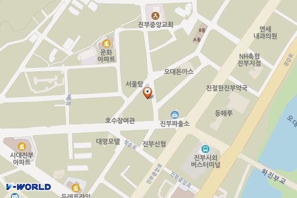 진부 전통시장 화장실 위치 지도 — 강원특별자치도 평창군 진부면 진부새싹길 11