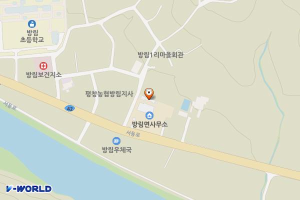 방림면사무소 위치 지도 — 강원특별자치도 평창군 방림면 서동로 1337