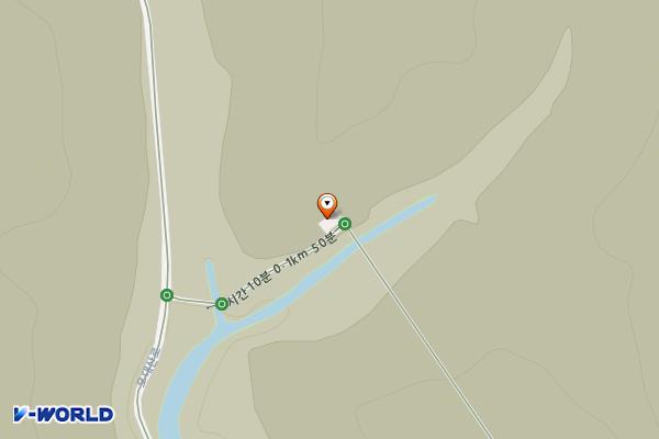 오대산장옆 화장실 위치 지도 — 강원특별자치도 평창군 오대산로 1076-15