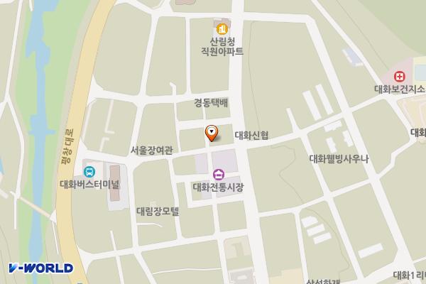 대화전통시장공중화장실 위치 지도 — 강원특별자치도 평창군 대화면 대화3길 41