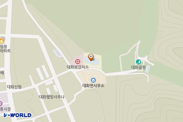 대화도서관 위치 지도 — 강원특별자치도 평창군 대화면 남산2길 27