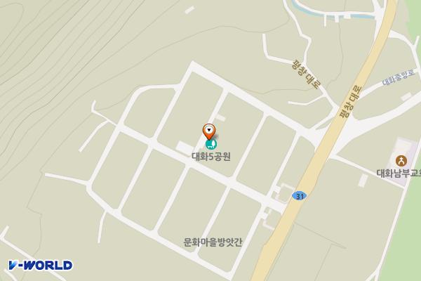 대화 문화마을 어린이공원 화장실 위치 지도 — 강원특별자치도 평창군 대화면 대화리 1954-8