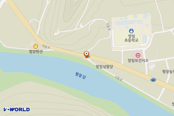 합천소입구 위치 지도 — 강원특별자치도 평창군 방림면 방림리 1611-1