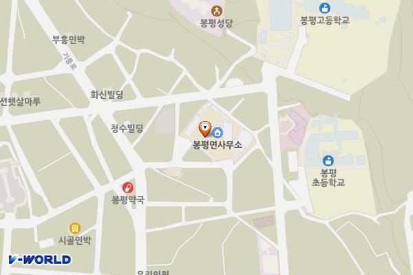 봉평도서관 위치 지도 — 강원특별자치도 평창군 봉평면 기풍4길 10