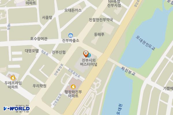 진부시외버스터미널 위치 지도 — 강원특별자치도 평창군 진부면 청송로 110