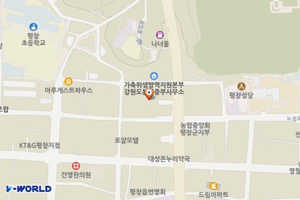평창군 문화복지센터 위치 지도 — 강원특별자치도 평창군 평창읍 평창중앙로 67
