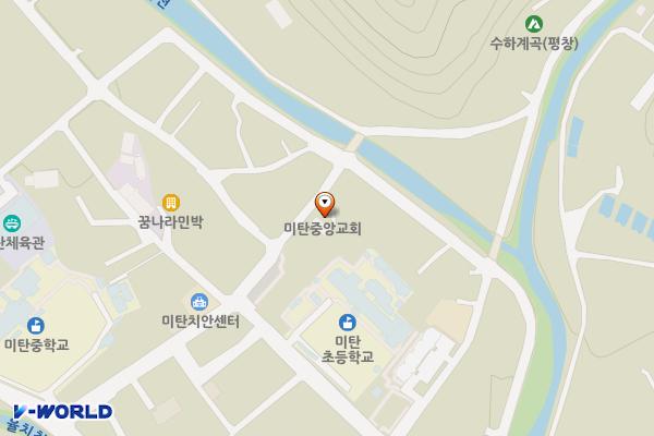 꿈여울작은도서관 위치 지도 — 강원특별자치도 평창군 미탄면 새터길 24