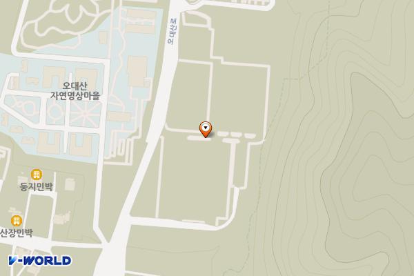 산문주차장화장실 위치 지도 — 강원특별자치도 평창군 진부면 동산리 335-3