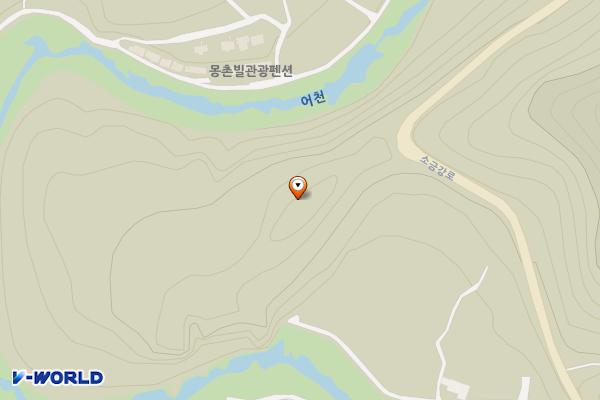 몰운대 등산로 입구 위치 지도 — 강원특별자치도 정선군 화암면 몰운리 산43
