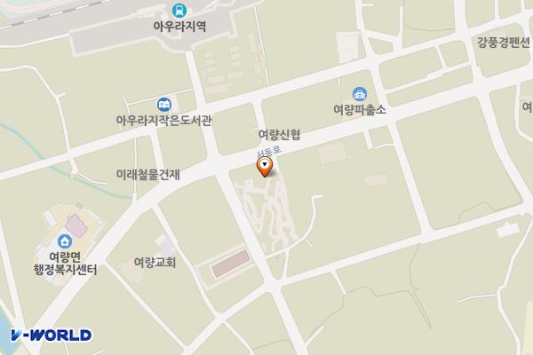 여량면사무소1층 위치 지도 — 강원특별자치도 정선군 여량면 서동로 2910-1