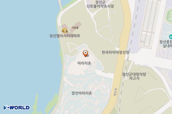 아리랑센터 2층(관객용) 위치 지도 — 강원특별자치도 정선군 정선읍 애산로 51