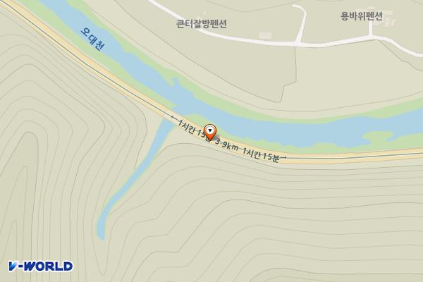장구목이 등산로(구건물) 위치 지도 — 강원특별자치도 정선군 북평면 숙암리 산342-4