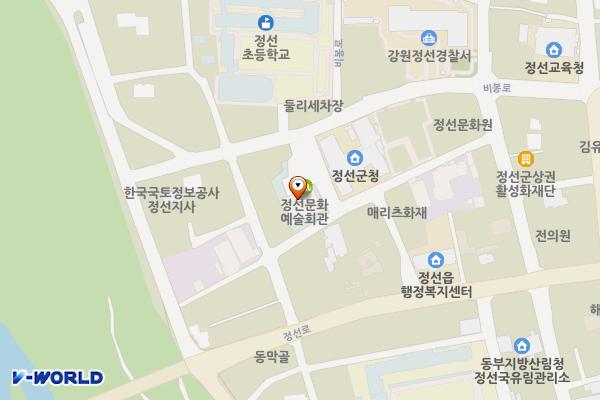 정선군청 문화예술회관 1층 위치 지도 — 강원특별자치도 정선군 정선읍 봉양3길 17
