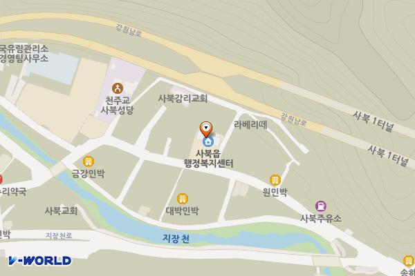 사북읍행정복지센터 위치 지도 — 강원특별자치도 정선군 사북읍 사북중앙로 65