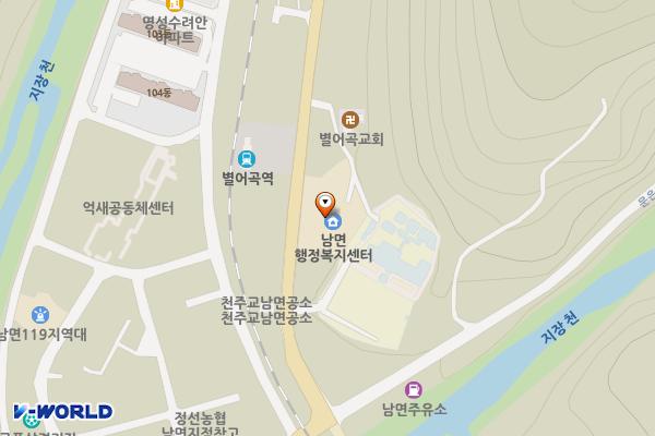 남면복지회관 위치 지도 — 강원특별자치도 정선군 남면 칠현로 80