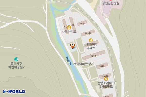 사북공공도서관 화장실 위치 지도 — 강원특별자치도 정선군 사북읍 파랑새길 33
