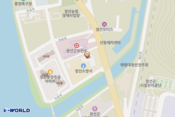 정선소방서 위치 지도 — 강원특별자치도 정선군 정선읍 녹송로 27