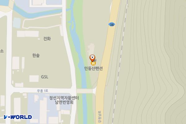 증산주유소 위치 지도 — 강원특별자치도 정선군 남면 강원남로 5284