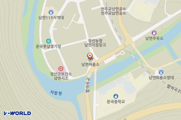 남면파출소 위치 지도 — 강원특별자치도 정선군 남면 칠현로 45