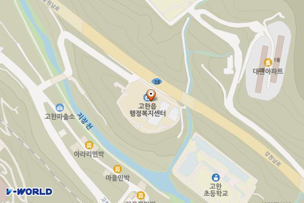 고한읍행정복지센터 위치 지도 — 강원특별자치도 정선군 고한읍 고한2길 1
