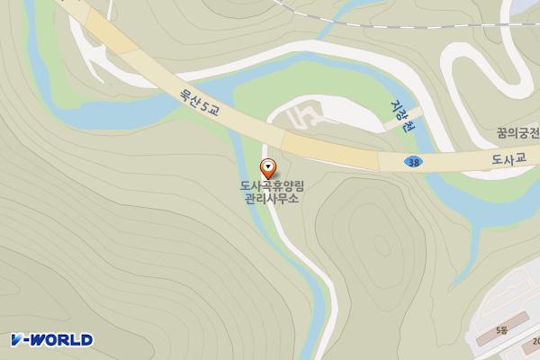 도사곡휴양림 2야영장 화장실 위치 지도 — 강원특별자치도 정선군 사북읍 지장천로 436-27