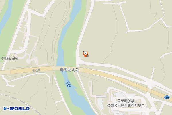 와평1교 하부 삼거리(신월 1리) 위치 지도 — 강원특별자치도 정선읍 신월리 937-2