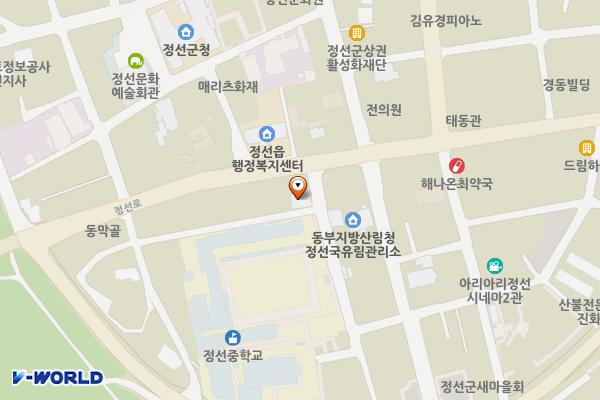 산립조합 2층 위치 지도 — 강원특별자치도 정선군 정선읍 봉양 4길 23
