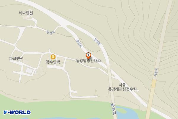 고성동강탐방안내소 화장실 위치 지도 — 강원특별자치도 정선군 정선읍 동강로 3043