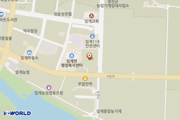 농민문화체육센터 내 화장실 위치 지도 — 강원특별자치도 정선군 임계면 서동로 4581