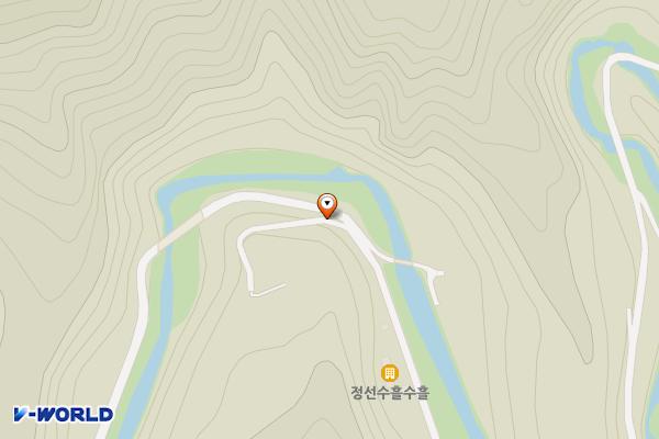 덕산3교 위(덕우리) 위치 지도 — 강원특별자치도 정선읍 덕우리 산7-2(덕산기길)