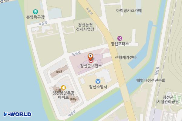 정선군보건소 위치 지도 — 강원특별자치도 정선군 정선읍 녹송로 33
