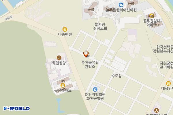 화천경영팀춘천국유림사무실 위치 지도 — 강원특별자치도 화천군 화천읍 상승로7길17