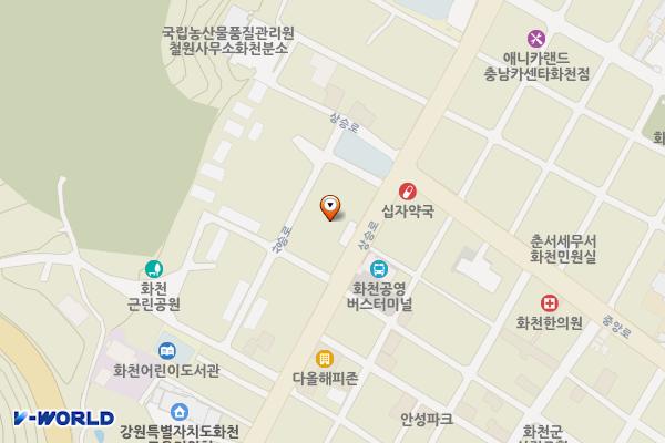 춘천철원축협화천지점 위치 지도 — 강원특별자치도 화천군 화천읍 상승로41