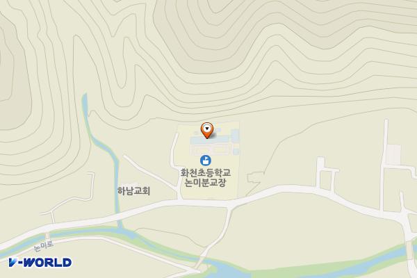 화천초등학교논미분교장 위치 지도 — 강원특별자치도 화천군 하남면 논미1길153