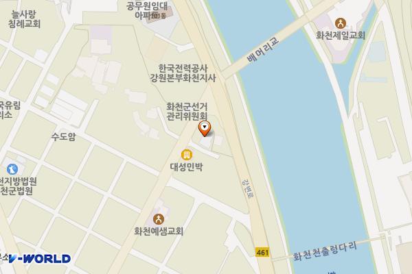 한국국토정보공사화천지사 위치 지도 — 강원특별자치도 화천군 화천읍 산수화로48