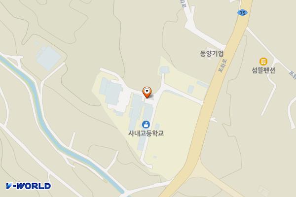 사내중학교 위치 지도 — 강원특별자치도 화천군 화천읍 사내면 포화로1093
