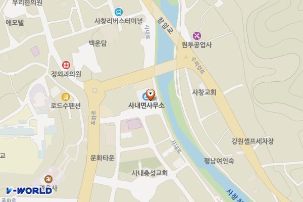 사내면사무소 위치 지도 — 강원특별자치도 화천군 사내면 사내로11