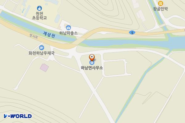 하남면사무소 위치 지도 — 강원특별자치도 화천군 하남면 호수길 6