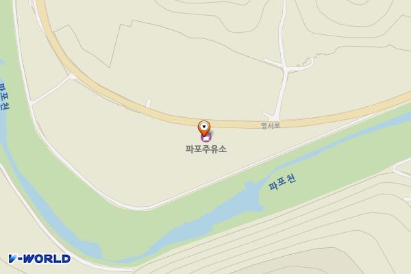 파포주유소 위치 지도 — 강원특별자치도 화천군 상서면 영서로6803
