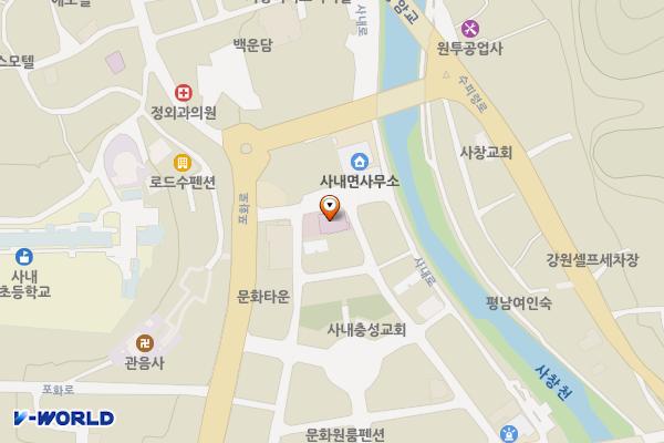 사내보건지소 위치 지도 — 강원특별자치도 화천군 사내면 문화마을1길55