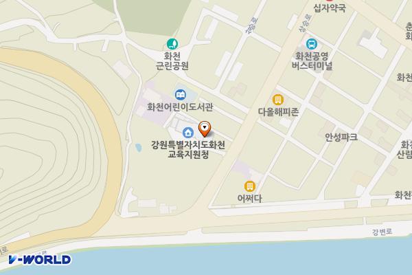 화천교육지원청 위치 지도 — 강원특별자치도 화천군 화천읍 상승로19